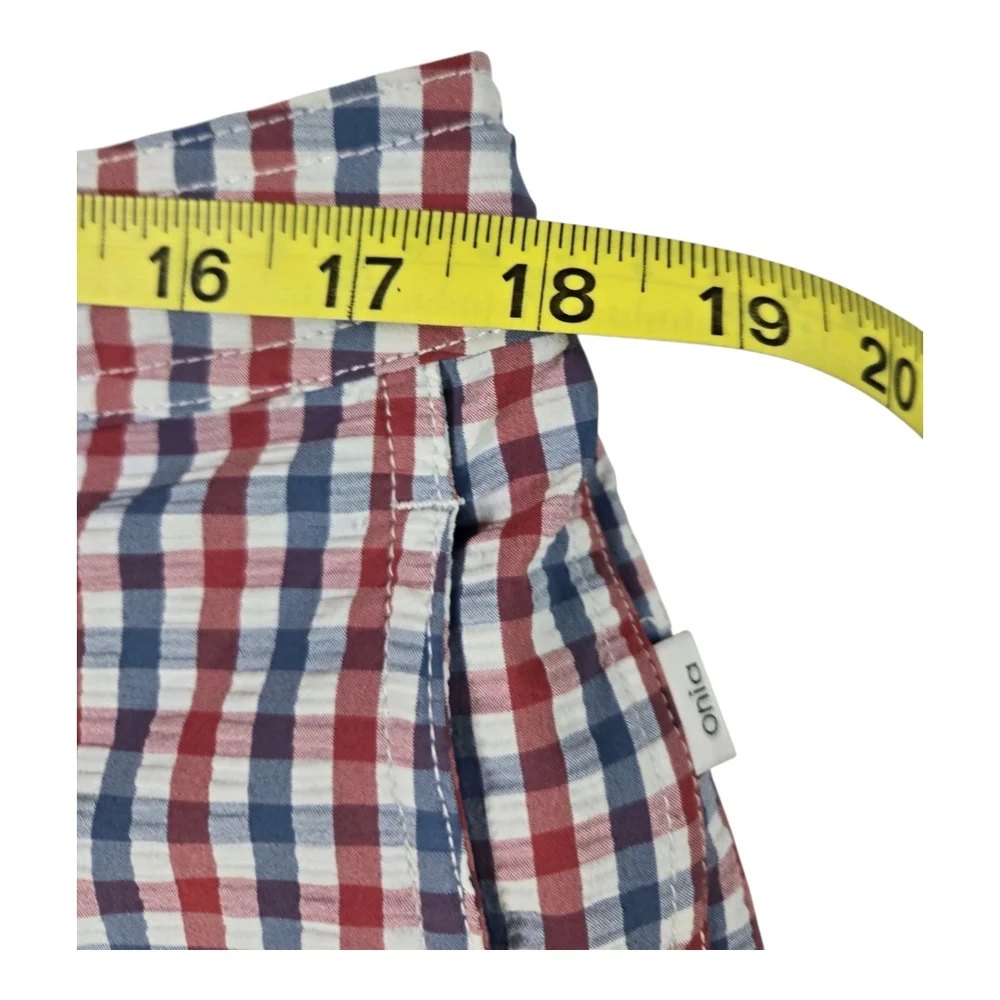 Men's Onia Checkered Swim Shorts - Red, Blue, White Sz XL